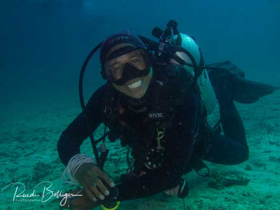 smiling diver