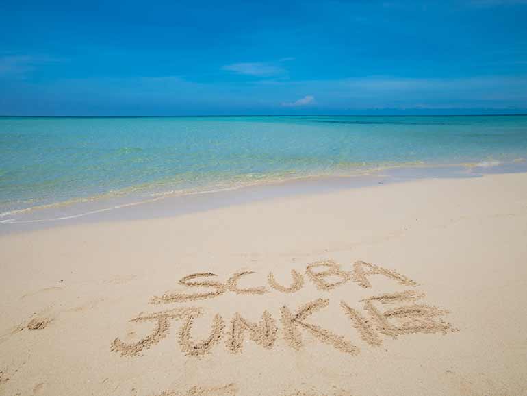 scuba junkie sand